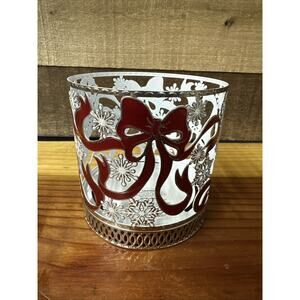 Bath & Body Works - Red Bows and Snowflakes Candle Holder